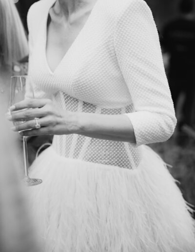 B&W Bridal Dress Shot