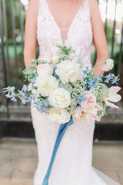 blue and white bouquet