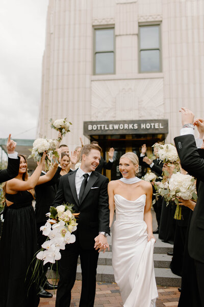 Carmel wedding photographer Bottleworks celebration

