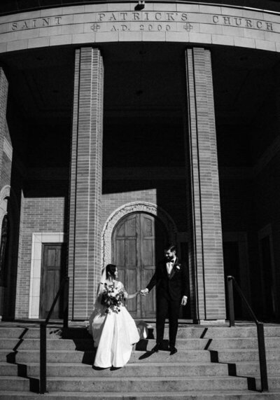 Timeless black and white church wedding photography, part of Capri Kimberly’s wedding photography package.