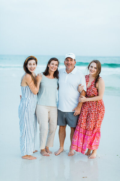 family portrait on the beach