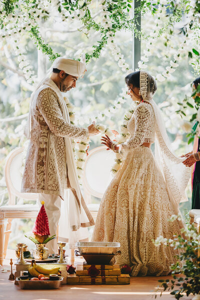 Indian bride and groom during ceremony planned by Bianca Nichole and Co