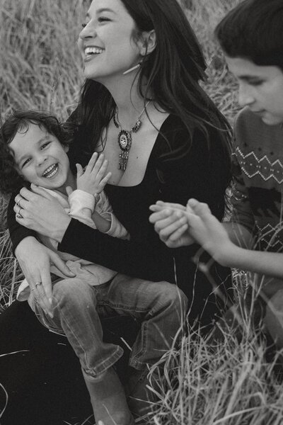 Award winning photographer Rachel Wilson with her family