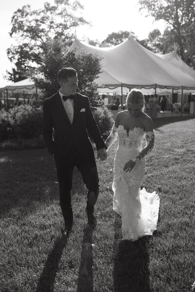 Elegant black tie garden wedding photography in New Haven, Connecticut.