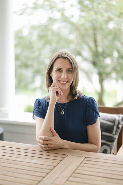 Isabelle Morley in sunroom