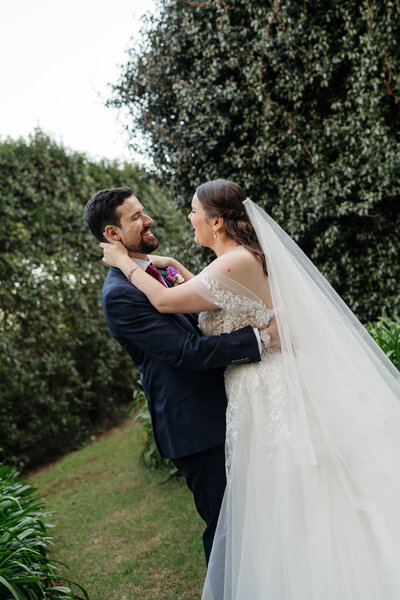 Bride and Groom at ceremony at Wynmere Estate