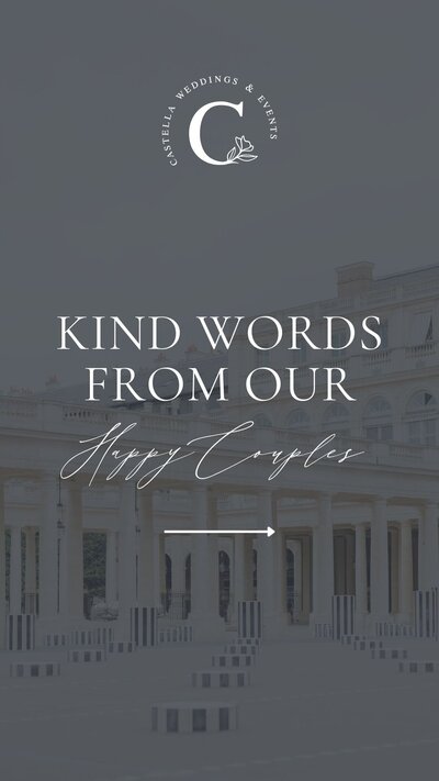 story design with kind words from clients