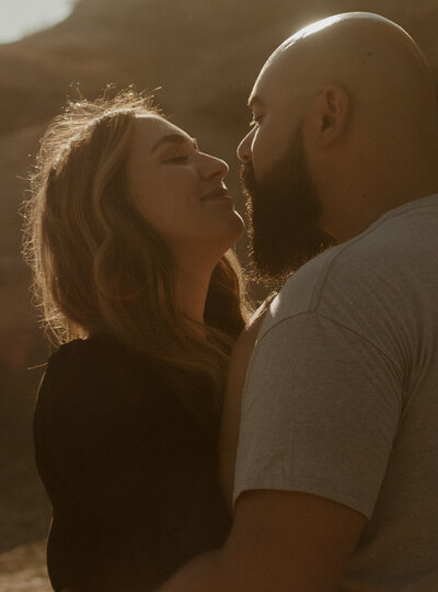 golden hour portraits for an engagement session in Alberta