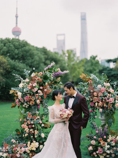 Outdoor couple wedding