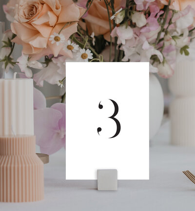 Orange rounded corner table numbers