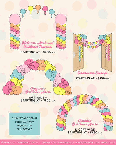 Sarahs Celebrations Balloon Pricing Menu