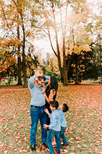 family playing at Guelph Exhibition Park