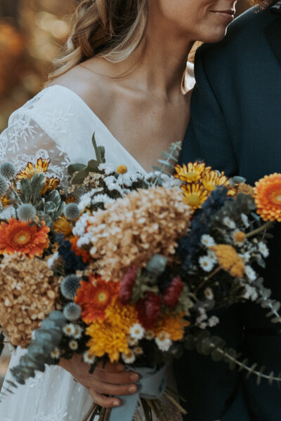 Detail shot of wedding bouquet 
