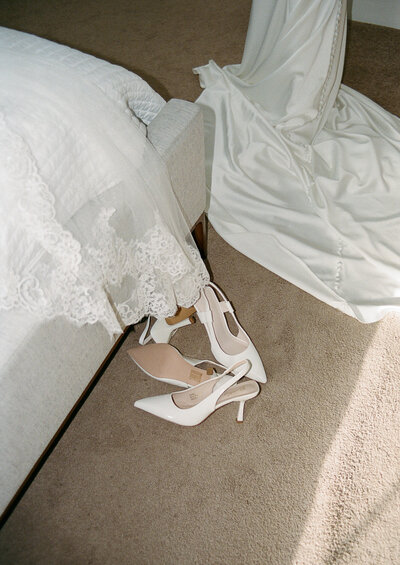 bride's shoes getting ready photos by destination wedding photographer