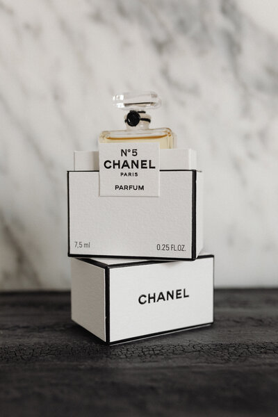 Photo of Chanel No 5 perfume on the box