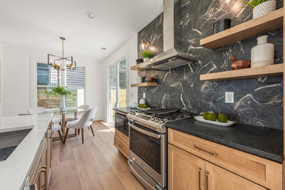 kitchen with tile backsplash. Interior Design Services for Home Builders in Waxhaw North Carolina