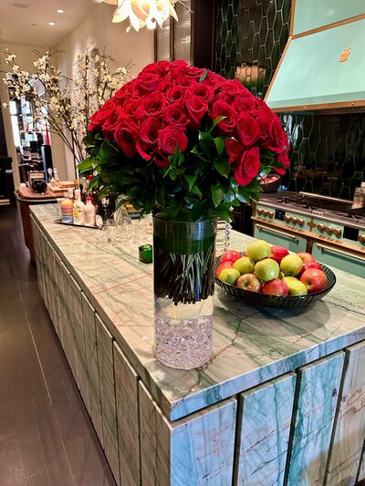 Red rose floral arrangement