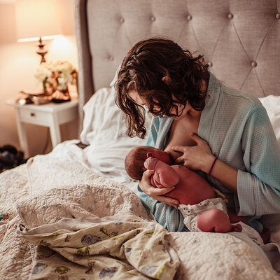 mother breastfeeds baby portland oregon photography