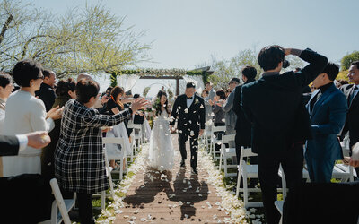 Romantic sunset wedding photography in Los Angeles, highlighting the couple's love