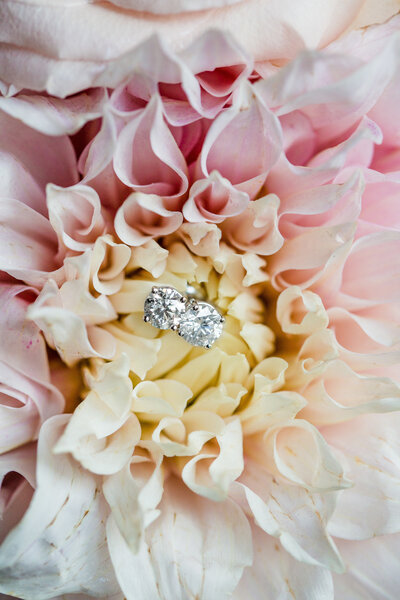 A beautiful flower with wedding rings on it