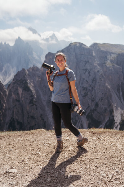 woman holding camera