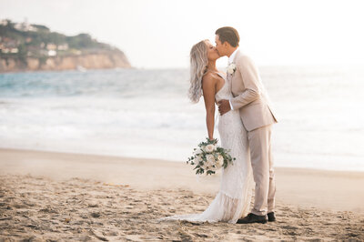 beach portraits bride and groom
