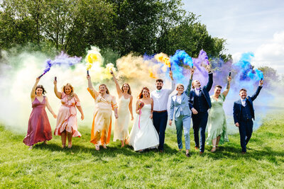 Confetti wedding photo at Coleshill Church