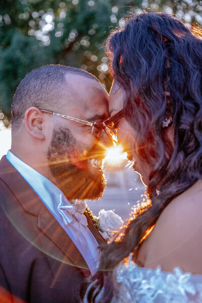 phoenix bride and groom embrace in sunset