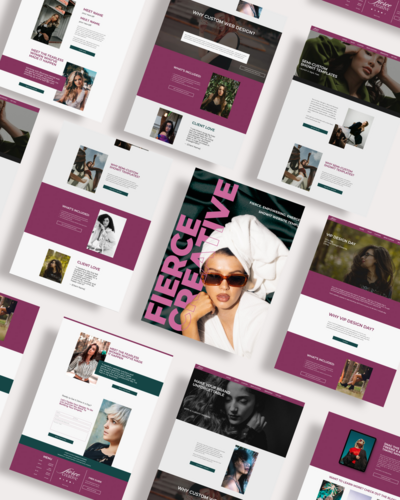 Fierce, bold, and energetic Showit website template for designers
