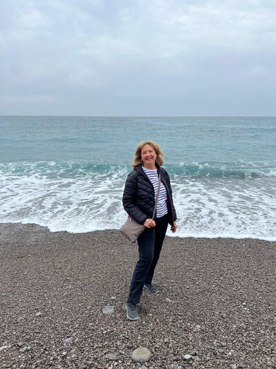 woman on beach in italy