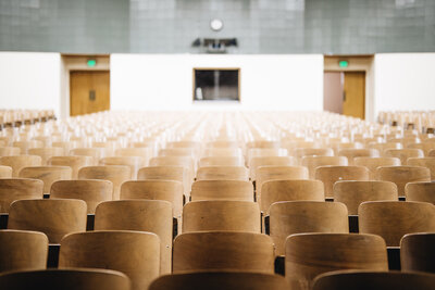 rows of seats in a lecture hall