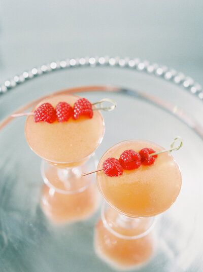 Luxury wedding cocktail hour glasses