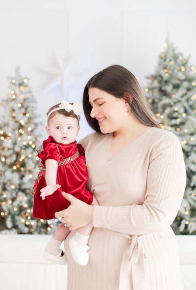 Mom and baby christmas card photo