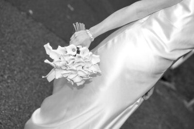 Black-and-white film photo capturing the emotion of a luxury European wedding.