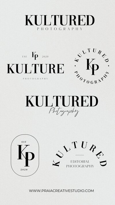 Minimal black and white brand suite for wedding creative

