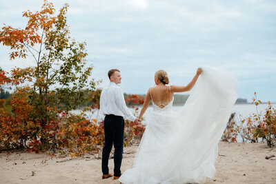 Lake Michigan elopement photos