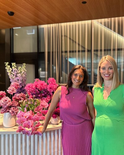 statement bar flower arrangement at  corporate in-house event
