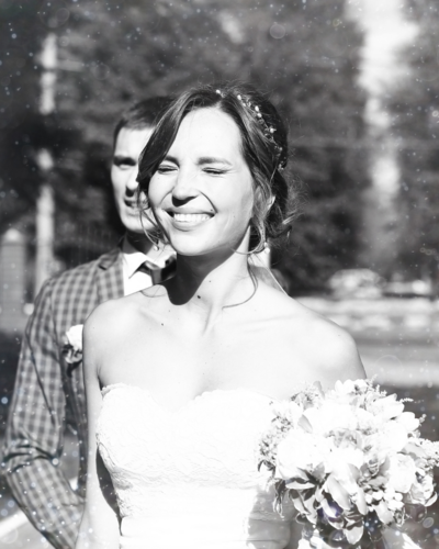 Wedding day photo black and white