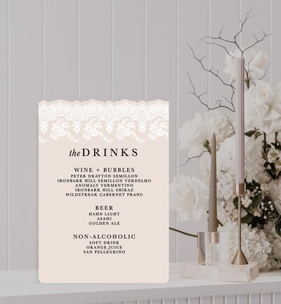 Big Love drinks bar sign for your wedding
