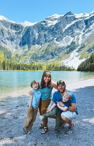 Photographer Lexi Richardson smiles with her family in Glacier National Park in western Montana.