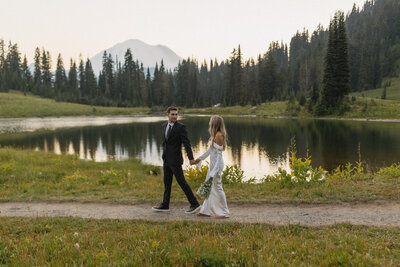 Wedding photos in the mountains.