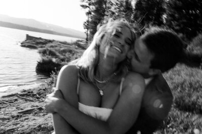 Whimsical Montana Engagement Session at Seeley Lake