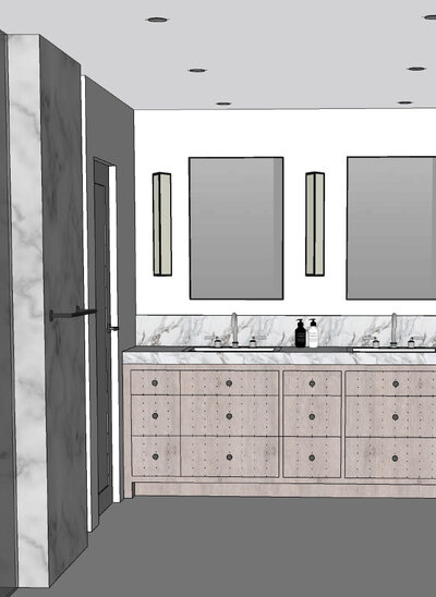 Primary Bathroom interior Design Renovation Project , Bathroom Render Design