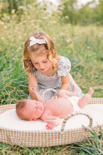 Outdoor newborn session in Fletcher, NC with Asheville Newborn Photographer, Rachel Marie Photography
