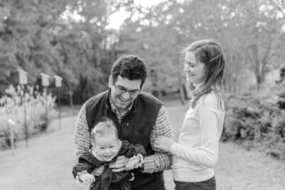 Family laughing with each other