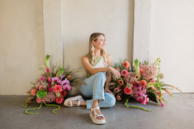 Florist branding session in Laguna Bedach studio.