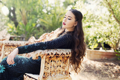 High school senior girl posing in natural light for editorial-style senior portraits in Los Angeles, California.