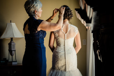 Bride getting ready in temecual winery