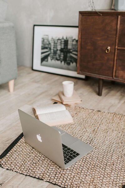 Flat lay of interior design tools