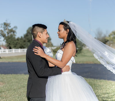 bride and groom on their wedding day